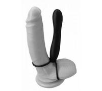 Fallo indossabile in silicone per doppia penetrazione dildo anale strap on black