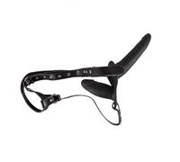 fallo indossabile nero doppio strap on penetrazione doppia anale vaginale black