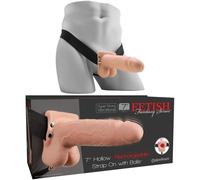 fallo indossabile vibrante strap on pene realistico con testicoli ricaricabile
