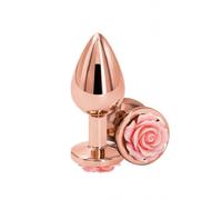 NS Novelties Rear Assets Rose Buttplug Medium Pink