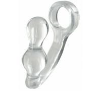 Fallo plug anale indossabile con anello fallico per uomo contro eiaculazione pre