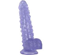 Fallo realistico con pellet per massaggio prostatico e stimolazione del punto G - fallo anale per la masturbazione - sex toy per uomini e donne con spine a pois(Blue)