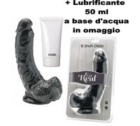 Fallo realistico con ventosa e testicoli pene finto vaginale anale dildo maxi