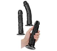 Fallo realistico grande dildo vaginale anale con ventosa pene finto big XXL nero