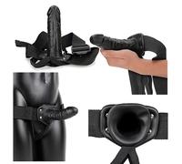 Fallo realistico nero cintura con dildo indossabile pene finto vaginale anale