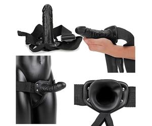 Fallo realistico nero cintura con dildo indossabile pene finto vaginale anale