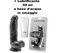 Fallo realistico nero dildo vaginale anale pene finto con ventosa e testicoli