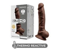 Fallo realistico non vibrante in silicone termo reattivo silexd model 1 marrone