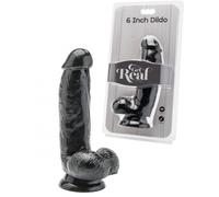 Fallo vaginale realistico dildo con ventosa nero black con testicoli cock 6