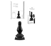 Fallo vibrante anale in vetro plug dilatante nero mini con ventosa wireless sexy