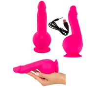 Fallo vibratore realistico anale vaginale con ventosa in silicone rosa morbido