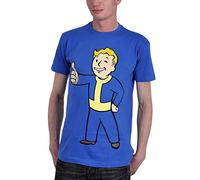 Fallout Level Up Wear Vault Boy Thumbs Up-T-Shirt Uomo, Blu m