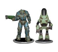 Toynk Fallout X01 Power Armor and Protectron - Set di 2 mini personaggi da 7,6 cm, per adulti, include un pezzo di artiglio mortale Build-A-Figure