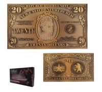 Fallout: New Vegas NCR $20 Metal Replica In-World Bill - Edizione limitata in metallo da collezione, numerata, espositore incluso