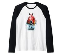 Fallout TV Series Deathclaw Flame Scene with Show Logo Maglia con Maniche Raglan