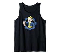 Fallout Vault Boy Thumbs Down Circle Gear Logo Video Game Canotta