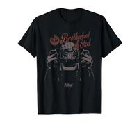 Fallout Video Game Brotherhood of Steel Character Maglietta, Uomo, Nero, L