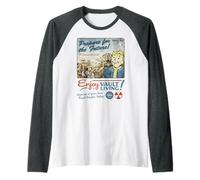Fallout Video Game Enjoy Vault Living Vault-Tec Retro Ad Maglia con Maniche Raglan