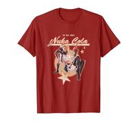 Fallout Video Game Retro Nuka Cola Ad Maglietta, Uomo, Mirtillo Rosso, S
