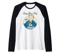 Fallout Video Game Vault Boy Poker Enjoy Your Stay Maglia con Maniche Raglan