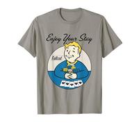Fallout Video Game Vault Boy Poker Enjoy Your Stay Maglietta