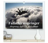Fallschirmspringer. Absprung der U.S. Navy Seals (hochwertiger Premium Wandkalender 2026 DIN A2 quer), Kunstdruck in Hochglanz: Fallschirmspringer des U.S. Militärs beim Absprung