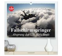 Fallschirmspringer. Absprung der U.S. Navy Seals (hochwertiger Premium Wandkalender 2026 DIN A2 quer), Kunstdruck in Hochglanz: Fallschirmspringer des U.S. Militärs beim Absprung