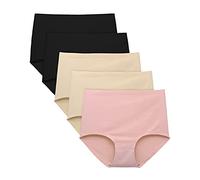FallSweet Slip da donna, morbidi, senza cuciture, a vita alta, traspiranti, comodi, elastici, ideali per l'uso quotidiano, 2 nero, 2 beige, 1 rosa, 3XL