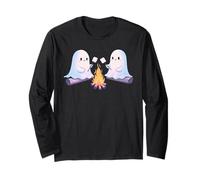 Falò spettrale arrosto Marshmallow Halloween Camp Fire Maglia a Manica