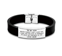 FALOGIJE Braccialetto con scritta "Letters to Our / My Son I Hope You Believe", Silicone