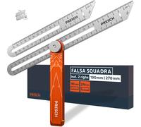 Falsa Squadra Incl. Righello Aggiuntivo - 190Mm E 270Mm - Estrema Precisione Tra
