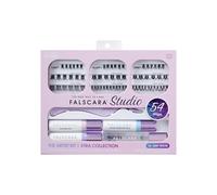 FALSCARA STUDIO - Kit di extension per ciglia, 54 ciuffetti impilabili, volume medio, 10 mm-14 mm, 'Xtra', ciglia finte, InfuseBond, guarnizione impermeabile, BondBoost, idrodetergente, applicatore