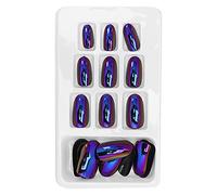 False chiodi artificiali unghie false copertura piena consigli falsi per unghie premi su unghie 24pcs alla moda topi per nail art color brillante per feste matrimoni (LG05)