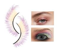 False Color Lashes, Colorful Lash Clusters, 4.13x2.17x0.47in Enhances Eye Look, Reusable & Easy Application, Eye Makeup Accessory for Beginners, Stage Performances, Weddings, Halloween, Cosplay, Event