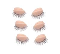 Zialofi False Es Extension Practice Head Lashes Esercizio in Silicone per Allenamento Al Trucco, Innesto, 3 paia di palpebre