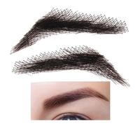 False Eyebrows Human Hair - 1 Pair Real Hair Brows | False Eyebrows For Women | Reusable Fake Lace, Breathable Extensions For Holiday Makeup
