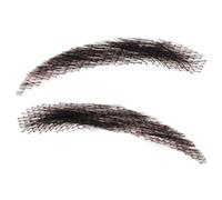 False Eyebrows Human Hair, 1 Pair Real Scalp Brows, 2.36 Inches Reusable Fake Lace, Breathable Extensions for Holiday Makeup, Natural-Looking Groomed Enhancement to Men, and Women