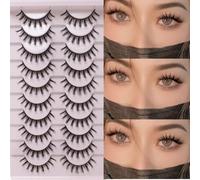 False Eyelashes Cluster Manga Lashes Extension Anime Lashes Japanese Styles Spiky Lashes Cosplay Natural Wispy Fluffy Lashes Strip Eye Lash 10 paia