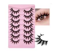 False Eyelashes Manga Anime Lashes Japanese Cosplay Spiky Lashes Mink Dramatic Thick Fake Eyelashes Extensions Doll Strip Lashes 7 Pairs Pack by EYDEVRO