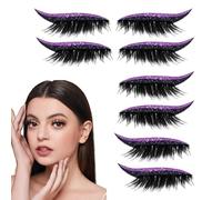 False Lashes Set, Reusable Eyelash Stickers, 4 Pair Glitter Makeup Tool With Sturdy Hold, Beauty Cosmetic System With Smart Design, Smooth Eye Enhancer Aid, Essential Fashion Accessory