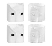 False Wrist Cuffs - Detachable Fashion Accessories | 4 pezzi White Fake Sleeve Cuffs with Adjustable Buttons, Women's Clothing Accessory for Dresses, Shirts, Suits, Blouses, Coats, Party