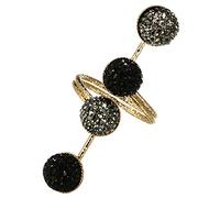 Falsi Anelli Del Setto anello incastonato anello diamante tutto-fiammifero Vento e spilla da uomo con diamanti alla moda Rilegatore A Tre Anelli (blcak, One Size)