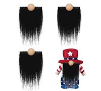Falsi baffi - Falso zelo facciale | Barba Bianca Falsa | Gnomo gambali in pelle artificiale | 3 pezzi leggeri morbidi soffici ornamenti per San St. Patrick's Day Farmhouse Summer