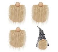 Falsi baffi - Falso zelo facciale | Barba Bianca Falsa | Gnomo gambali in pelle artificiale | 3 pezzi leggeri morbidi soffici ornamenti per San St. Patrick's Day Farmhouse Summer