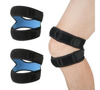 FALSKT 2 PCS Ginocchiera Ortopedica Rotulea Tutore Ginocchio Regolabile con Apertura Rotulea e Imbottiture in Gel Integrate Legamenti Ginocchiera a compressione doppia rotula per Sport Uomo&Donna