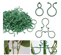 FALSKT 250 Pezzi Clip di Supporto per Piante, Clips per Piante in Plastica, Supporto per Pomodoro, Ganci per Piante Rampicanti di Sostegno per Piante, per Fiori, Ortaggi, Piante Rampicanti, Verde