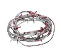 Falso Arrugginito Filo Spinato Decorazione Halloween Barb Wire Decorazione Puntelli Per Natale Western Party Decors Barb, Argento rosso, Taglia unica