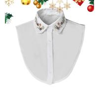 Falso Collo - Collo Mezza Camicia Rimovibile con Pietra | Finto Risvolto Mezza Camicia - Per Ragazze Casa Viaggio Il Lavoro La Serata Il L Compleanno, bianco, Se référer au descriptif