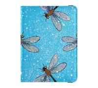 Falso Glitter Cartone Animato Libellula Blu Cuoio decorativo Titolari Del Passaporto Vaccino Della Copertura Del Titolare Della, Falso Glitter cartone animato libellula blu, 1 size
