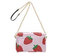 Falso Glitter Cartoon Fragola Rosa Moda Piccole Borse A Tracolla Per Le Donne In Pelle Vegana Delle Donne Crossbody Borse Zip Borsa A Tracolla Per Viaggio